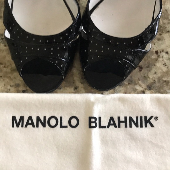 Manolo Blahnik black patent leather heels (38.5) - Picture 1 of 8
